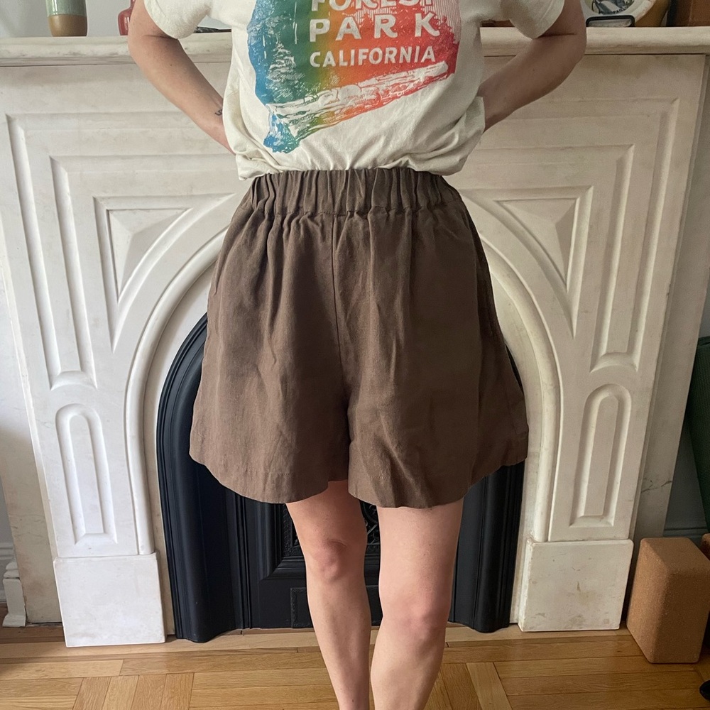 Linenfox Kim Linen Shorts - cacao